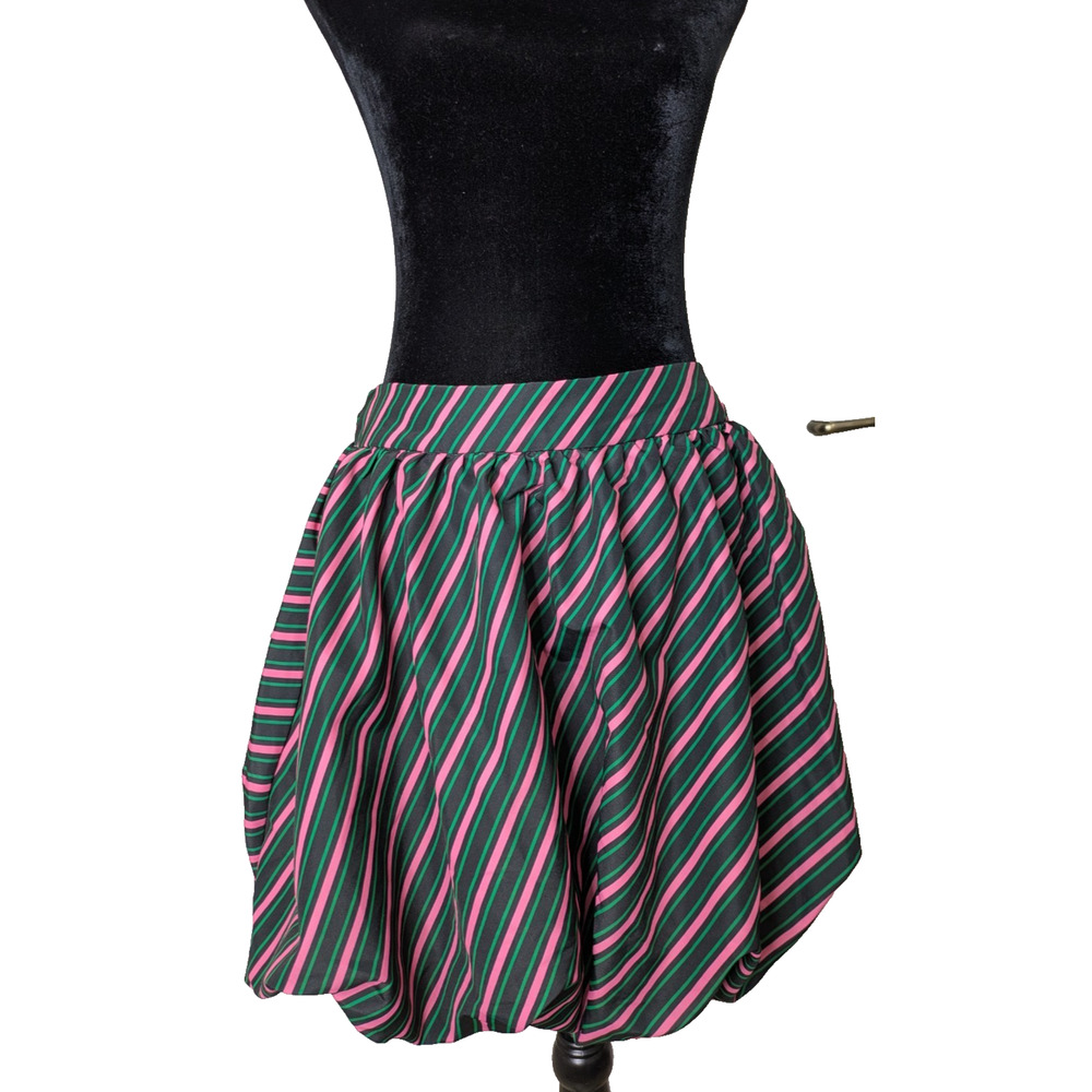 Adult Wicked Striped Bubble Graphic Mini Skirt Medium Green Pink Black - Picture 10 of 10